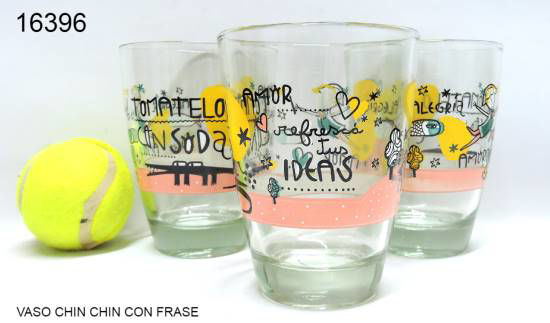 Imagen de VASO CHIN CHIN CON FRASE 3.26